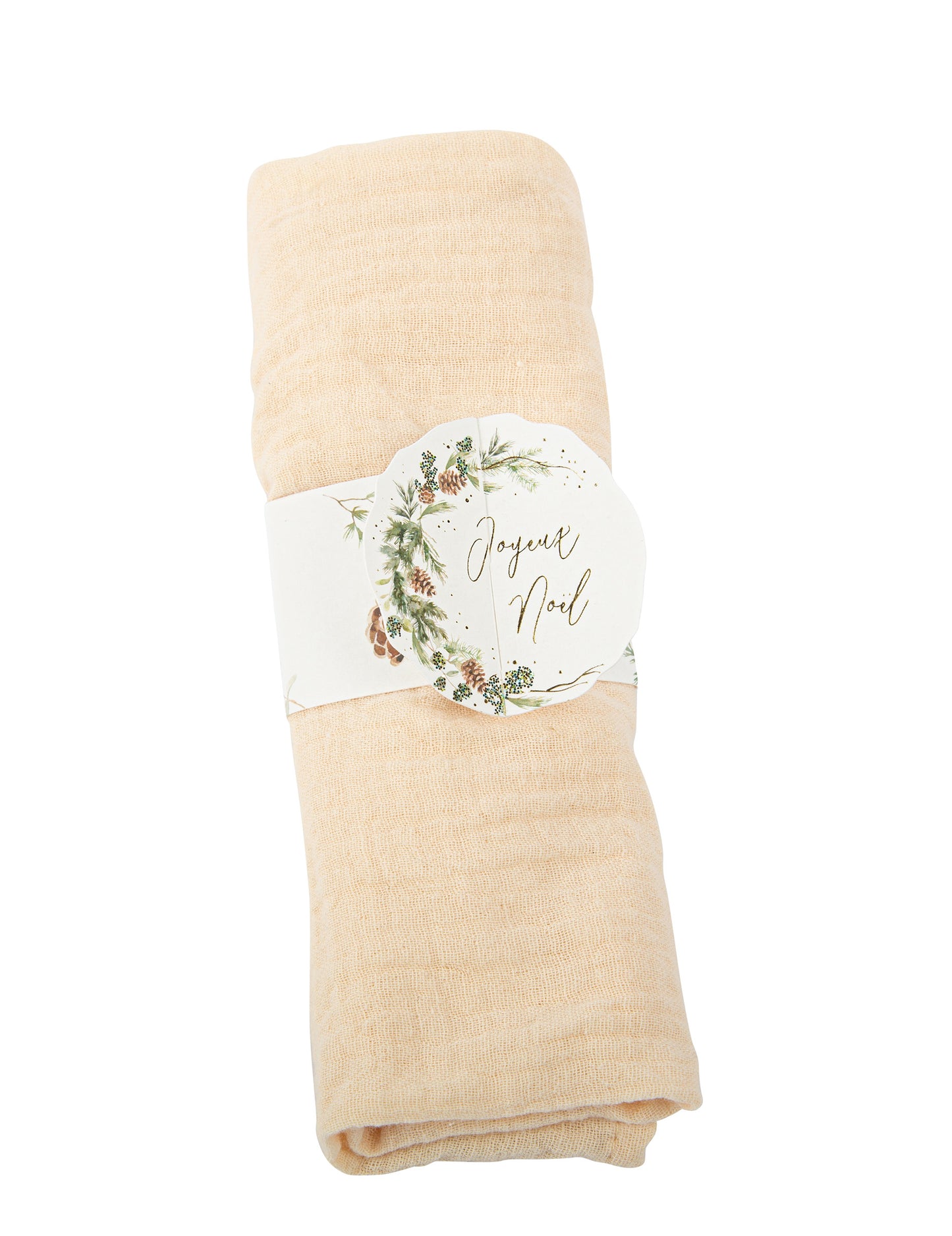 8 db Boldog Karácsonyt Elvarázsolt Erdő szalvétagyűrű, fehér és arany színben