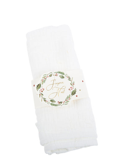 8 hagyományos, sikkes piros és arany "Boldog karácsonyt" szalvétagyűrű