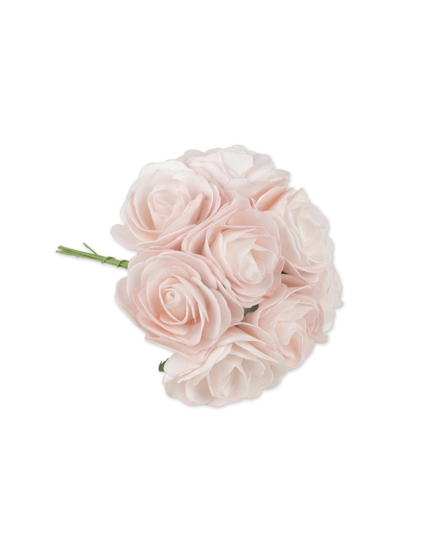 8 rózsa rózsaszín habszivacs száron, 8 x 15 cm esküvőre