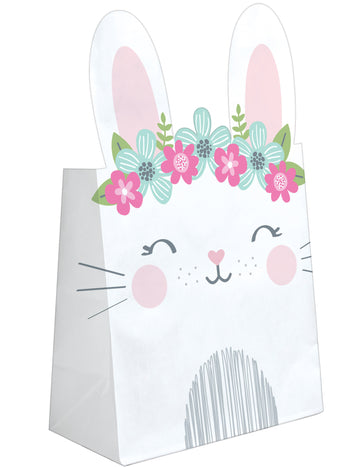 8 fehér kis Nyuszi papír ajándéktasak 20,3 x 11,4 x 8,3 cm 