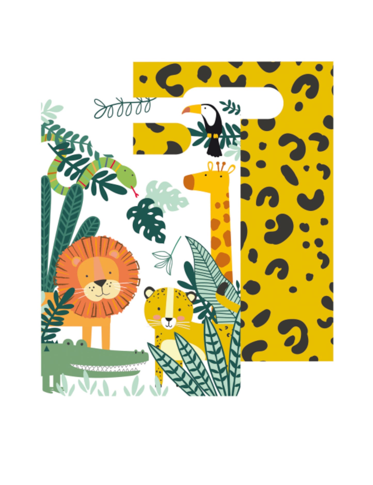 8 db Get Wild szafari ajándéktasak 23 x 16 cm dzsungel téma