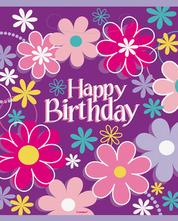 8 boldog születésnapot virágos ajándéktasak 18 x 23 cm party ajándékokhoz 