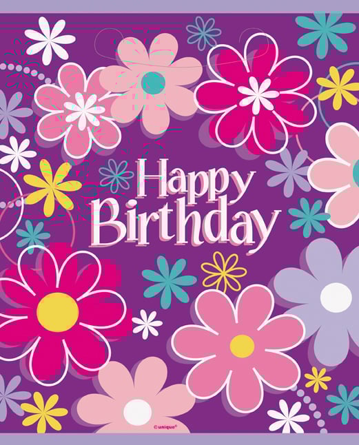 8 boldog születésnapot virágos ajándéktasak 18 x 23 cm party ajándékokhoz 