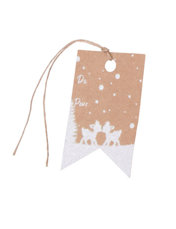 8 db kis, sárgásbarna ajándékcímke kraftpapírból