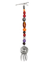 Accessoire cheveux de pirate pour adulte multicolore avec perles et médaillon argenté