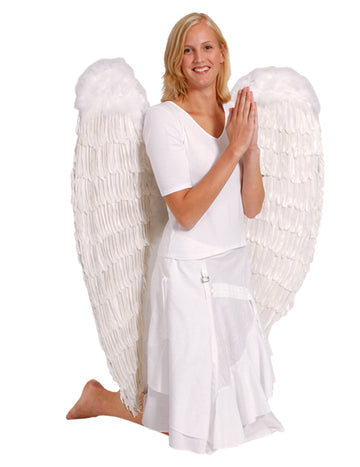 Óriás fehér tollas szárnyak 120 x 120 cm felnőtt