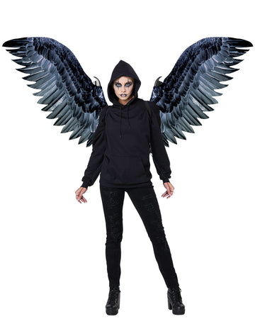 Óriási felnőtt fekete holló szárnyak