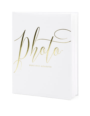Album photo mariage blanc et doré