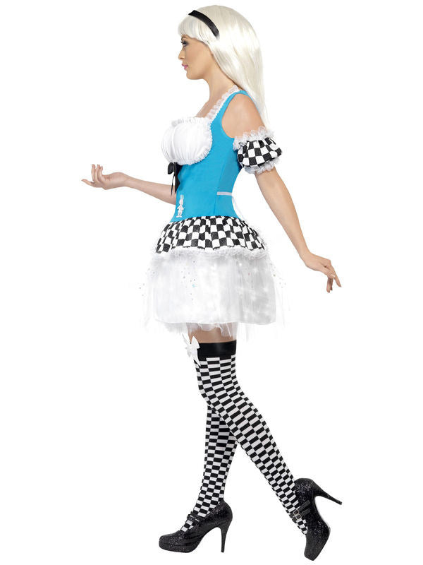 Alice mesejelmez nőknek, világító világoskék-fehér-fekete 