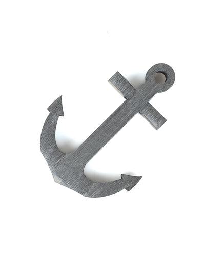 Ancre en bois décoration marine pour fête gris vieilli