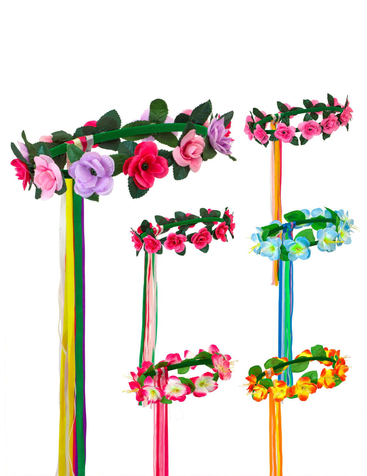 Différents coloris disponibles de l'anneau fleur pour cheveux fée hippie Elfe