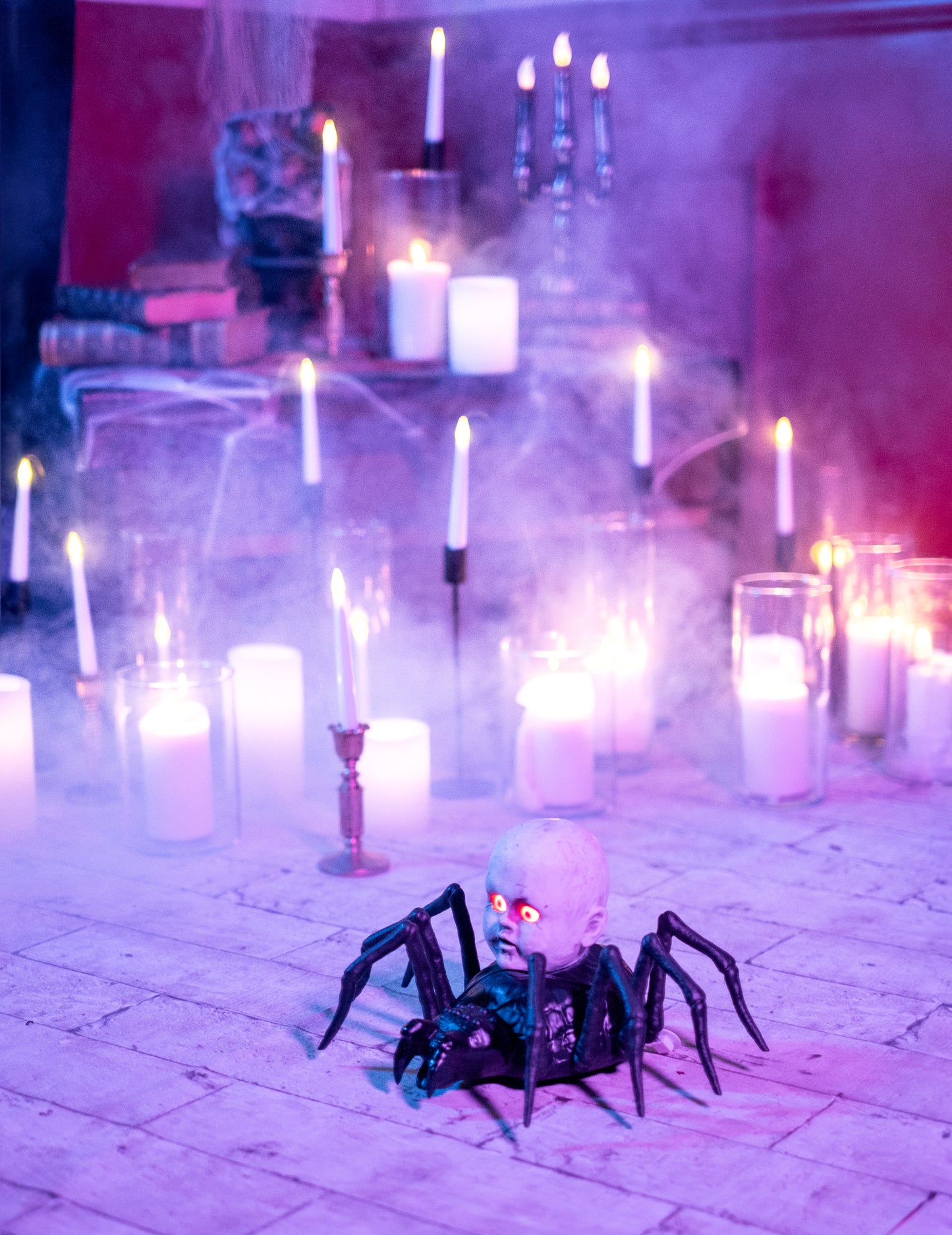 Nagy pók élénk és fényes kúszó babával 19 x 33 cm