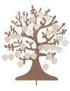 Arbre à vœux livre d'or pour mariage en bois naturel avec 50 cœurs