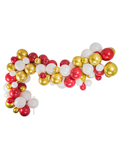 Hagyományos sikkes ív, 80 piros, fehér és arany lufi, karácsonyi készlet