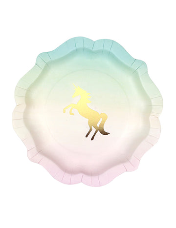 12 unikornisos papírtányér, 21 cm 