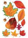 Assortiment de 11 feuilles d'automne pour décoration en carton aux couleurs orange rouge et jaune