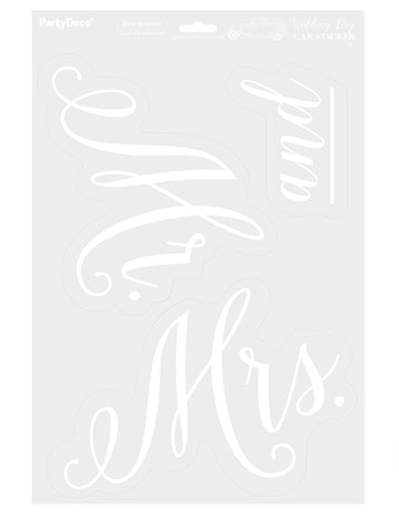 Fehér Mr. és Mrs. autómatricák, 3 db-os szett