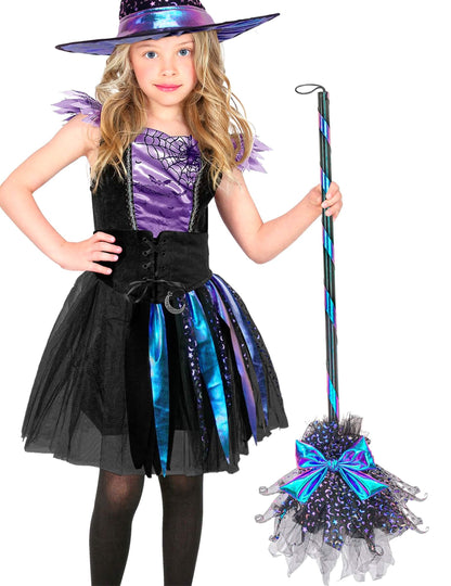 Boszorkányseprű kék masnival 85 cm