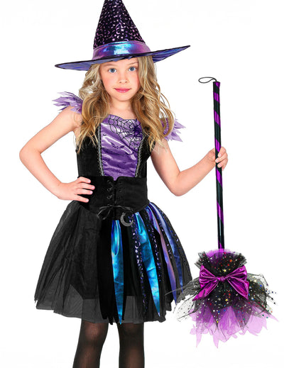 Boszorkányseprű rózsaszín masnival 85 cm