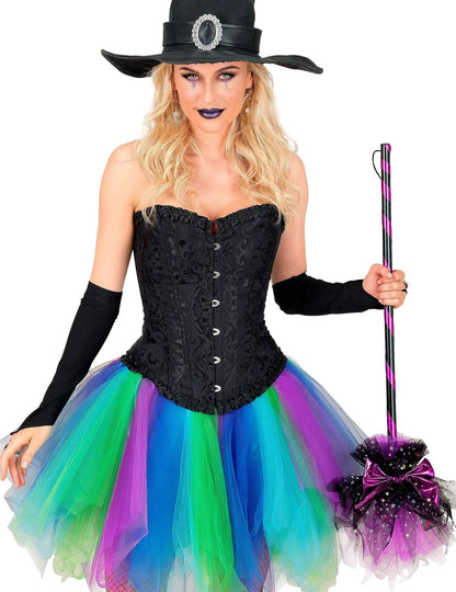 Boszorkányseprű rózsaszín masnival 85 cm
