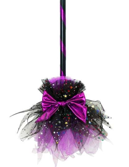 Boszorkányseprű rózsaszín masnival 85 cm