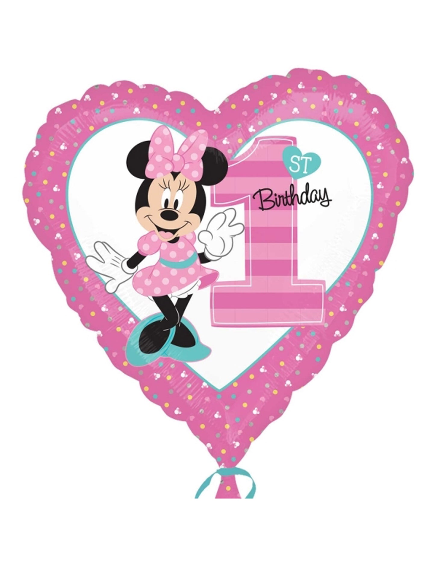 Alumínium ballon 1. évforduló Minnie 43 cm