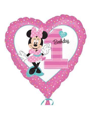 Alumínium ballon 1. évforduló Minnie 43 cm