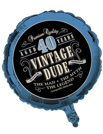 Vintage 40. születésnapi fólia lufi 46 cm 