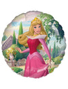 Ballon aluminium Aurore pour enfant rose avec décor de jardin