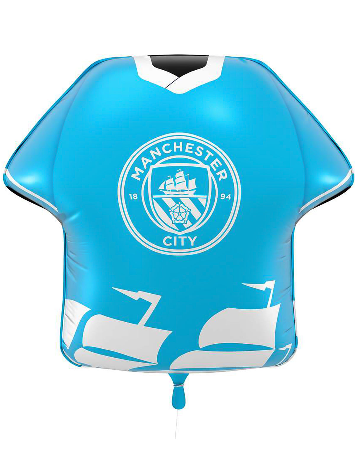 Kék Manchester City Football Club mez alakú fólia lufi 52 x 51 cm