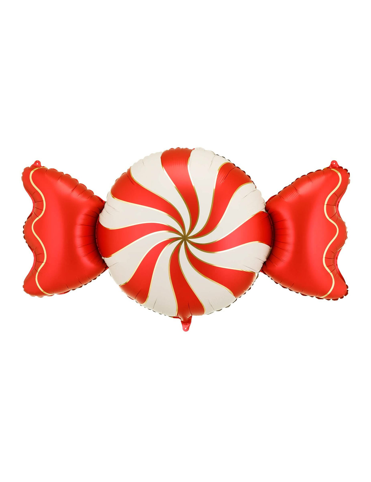 Cukorka formájú fólia lufi bézs és piros 113 x 54 cm