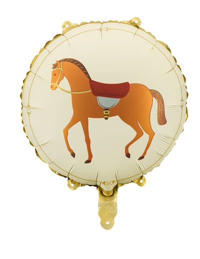 Ballon aluminium cheval pour enfant beige et or