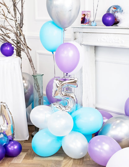 Composition de ballons d'anniversaire du ballon aluminium chiffre argent