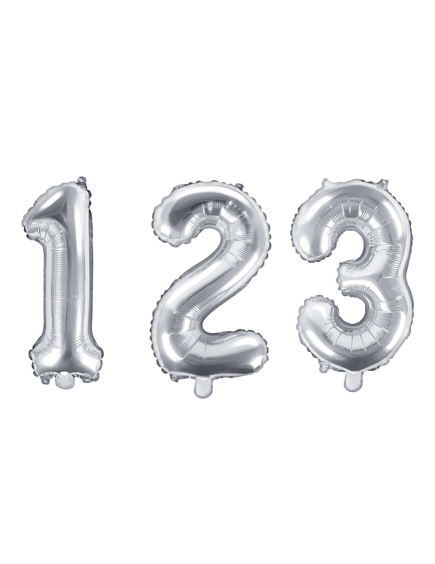 Ballon aluminium chiffre pour fête argent