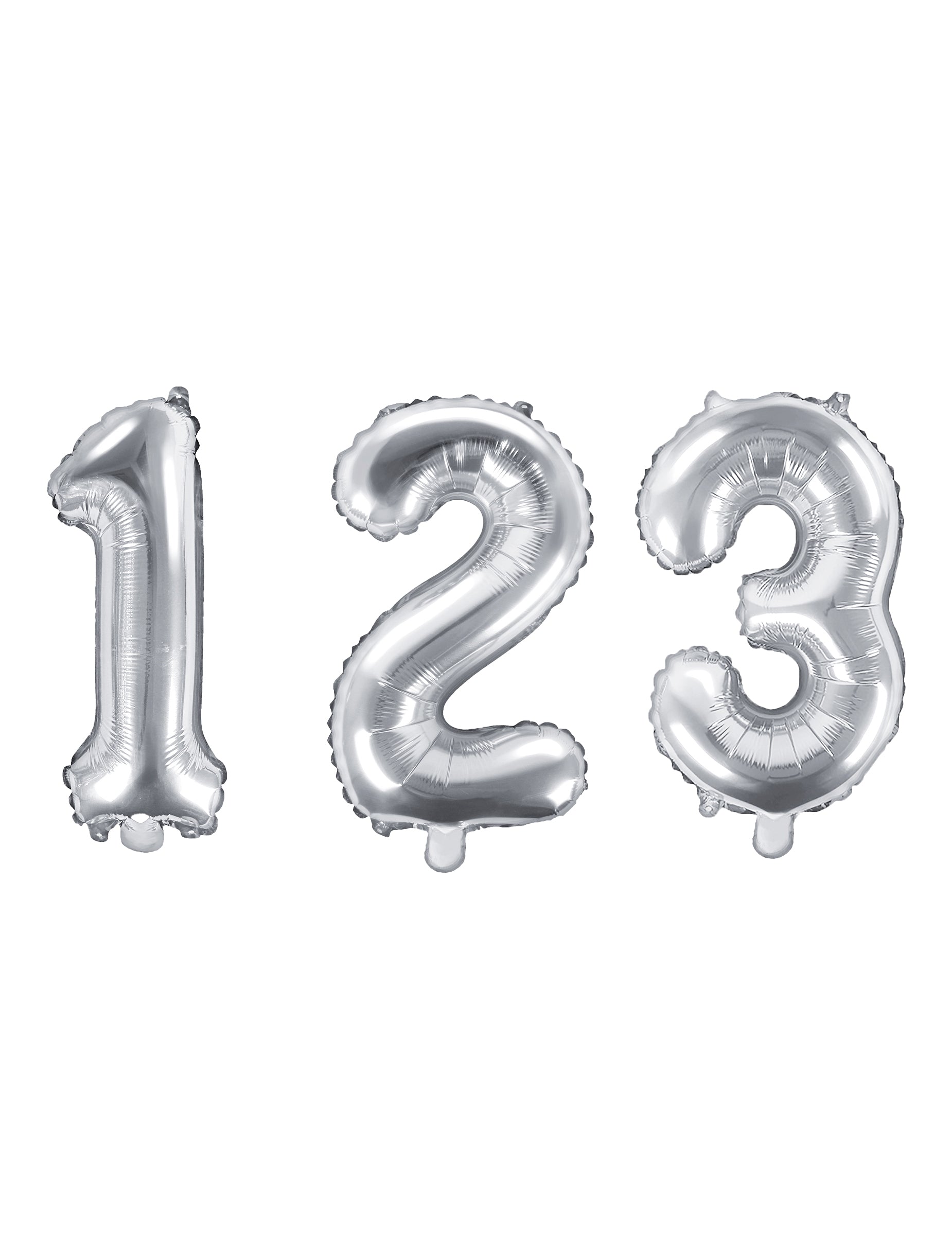 Ballon aluminium chiffre pour fête argent