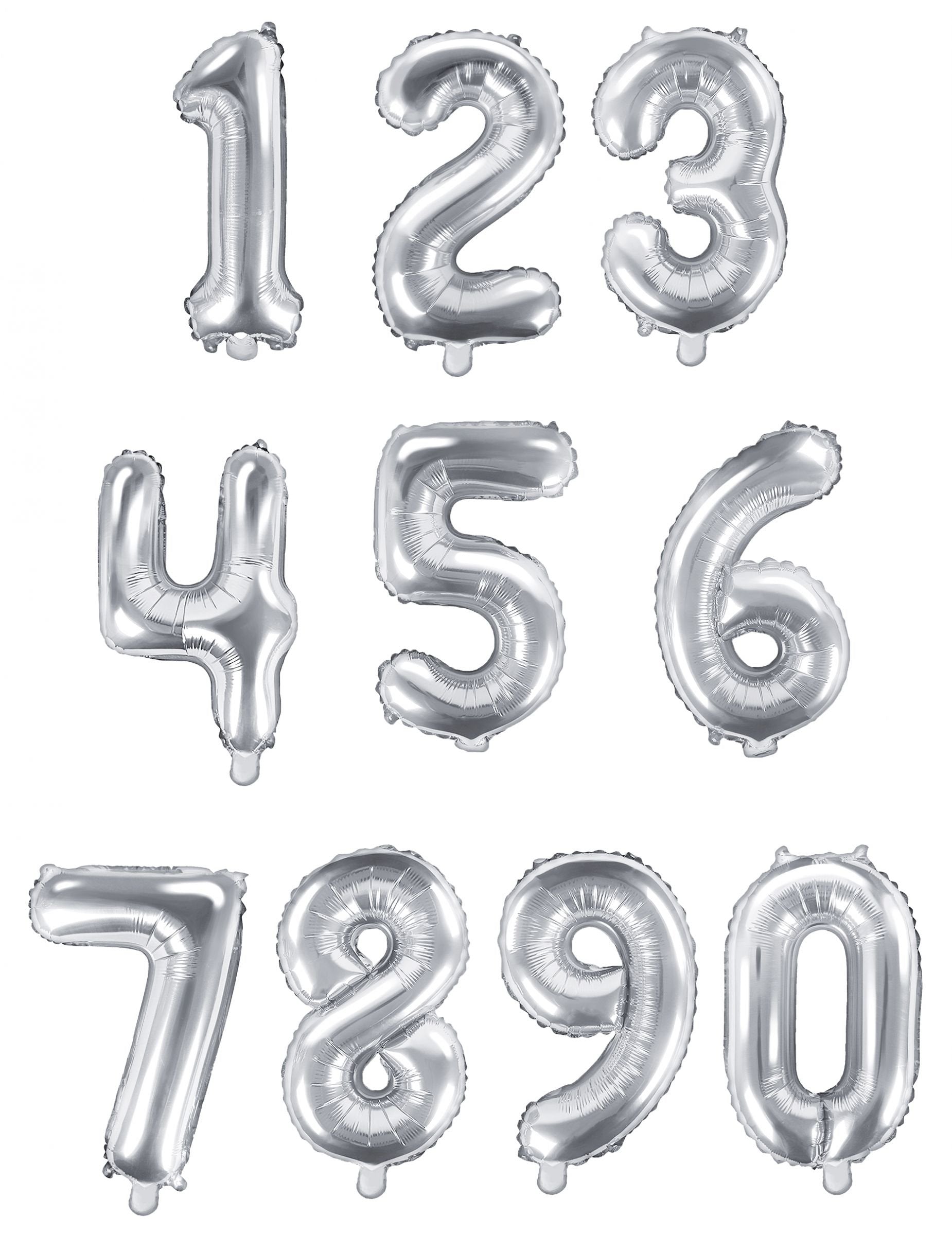 Ensemble des chiffres de 0 à 9 du ballon aluminium chiffre pour fête