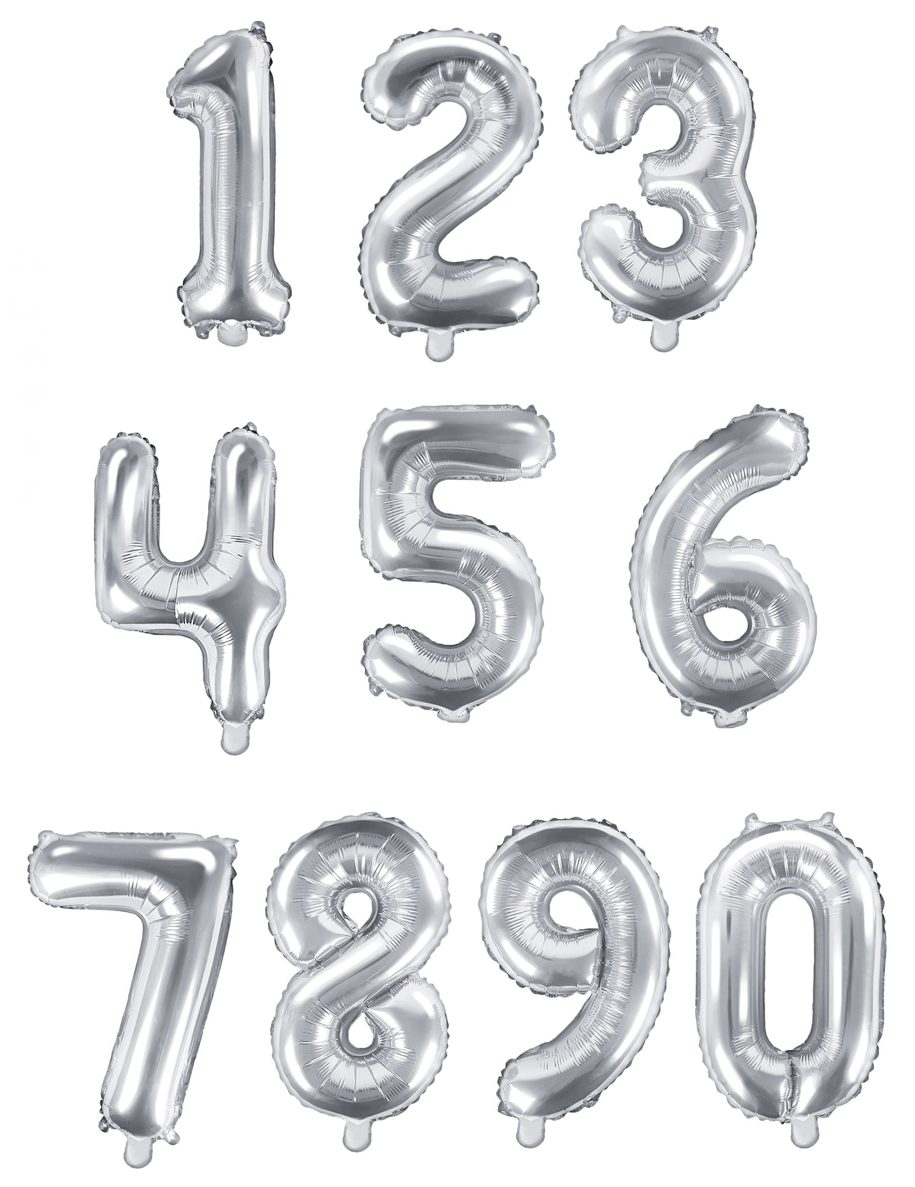 Vue d'ensemble des chiffres disponibles du ballon aluminium chiffre argent