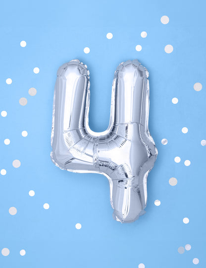 Zoom sur le chiffre 4 du ballon aluminium chiffre pour fête