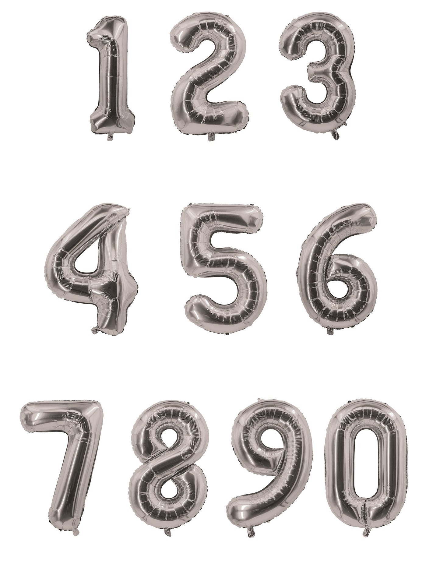 A rendelkezésre álló számok áttekintése az ezüst színű fólia léggömbhöz a bulira
