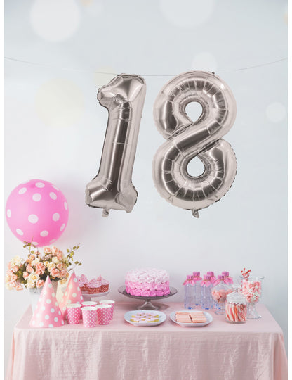 A fólia léggömb számának bemutatása a bulira