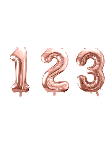 Ballon aluminium chiffre pour fête rose gold