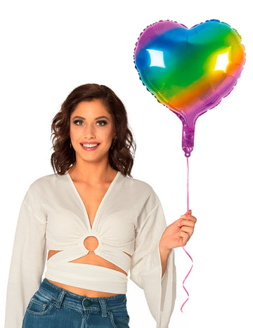 Többszínű szív alumínium golyó 45 cm