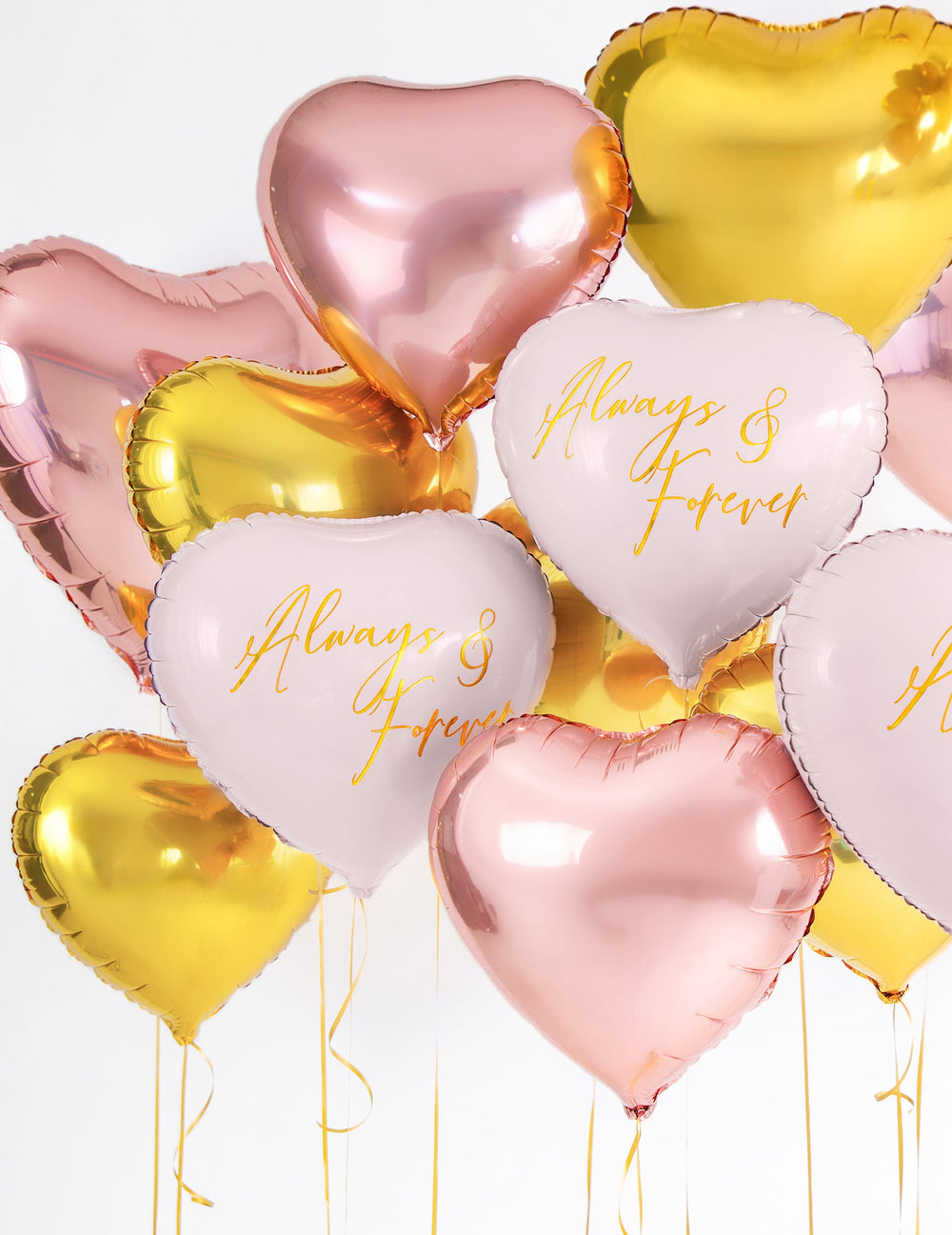 Ballon aluminium cœur rose gold métallisé