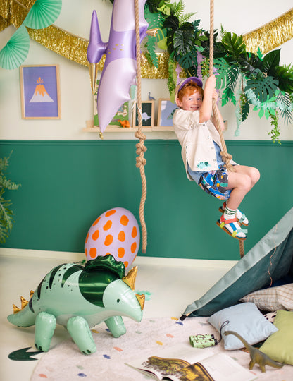 Triceratops dinoszaurusz fólia lufi 93 x 49 cm zöld és arany