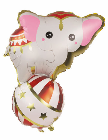 Vintage cirkuszi elefánt fólia lufi 78x60 cm
