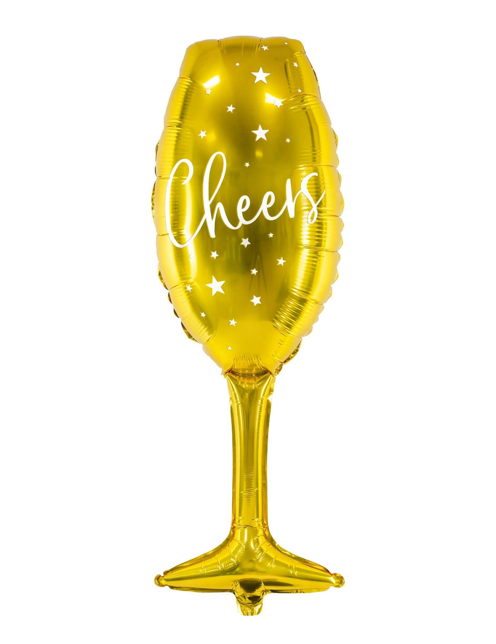 Arany díszítésű alumínium flûte cheers lufi csillagmintákkal