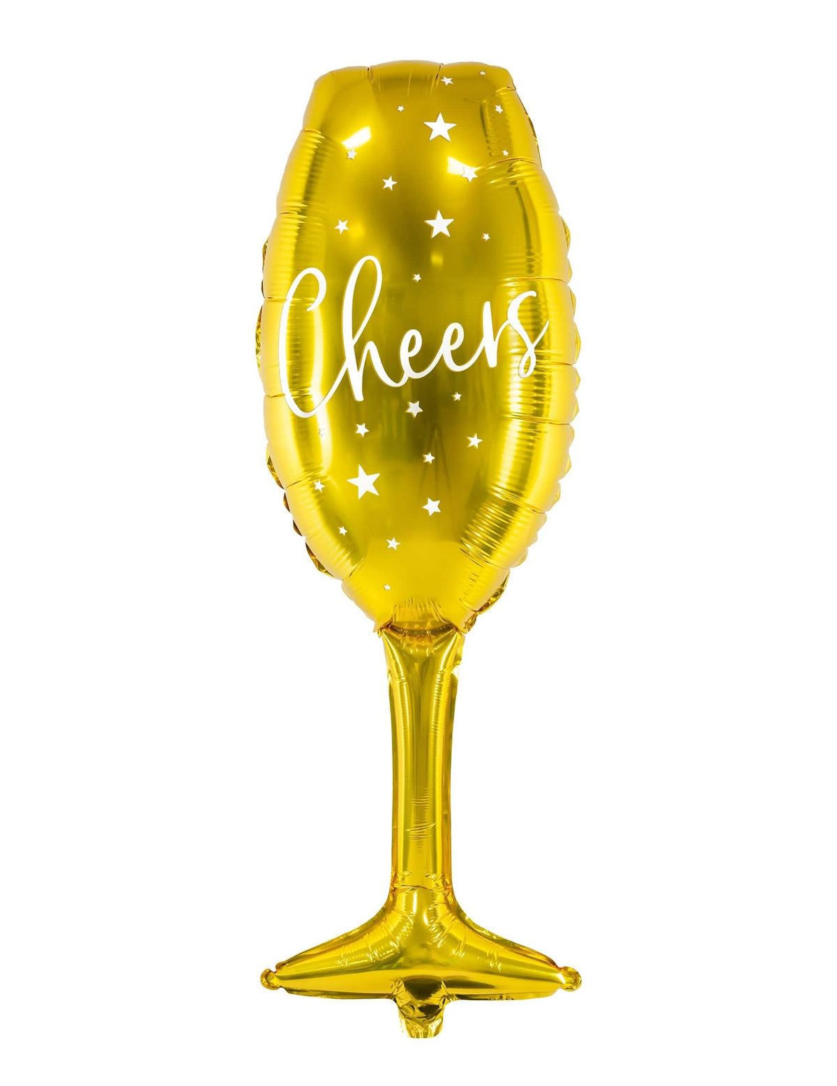 Arany díszítésű alumínium flûte cheers lufi csillagmintákkal