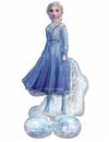 Ballon aluminium géant AirLoonz Elsa La Reine des Neiges 2 pour enfant bleu et blanc