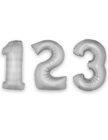 Ballon aluminium chiffre pour fête argenté