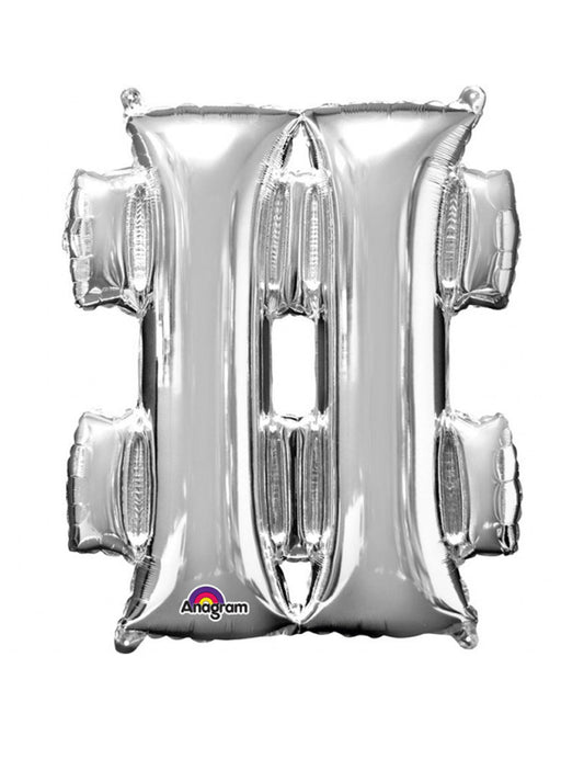 Ballon aluminium géant Symbole # pour fête argent